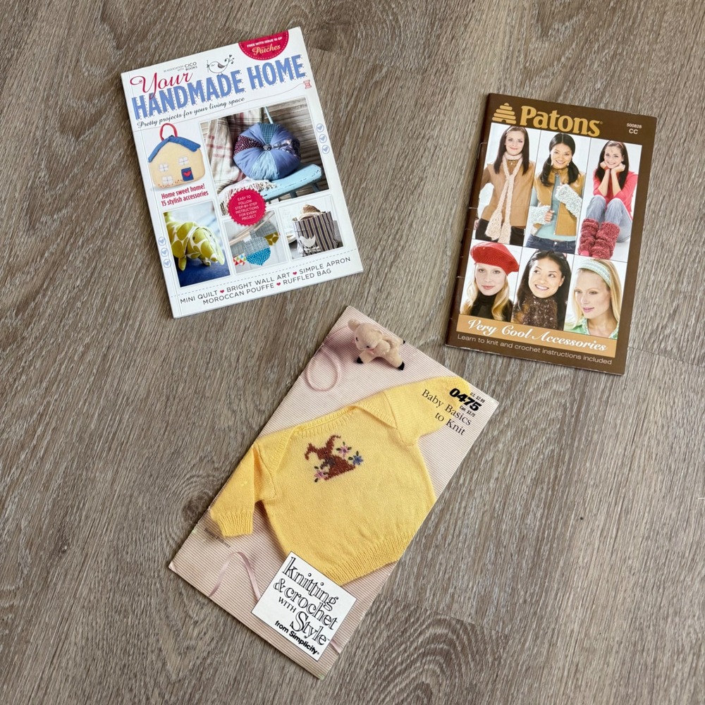 Patons Simplicity Handmade Home Knitting Crochet Sewing Pattern Booklet Bundle